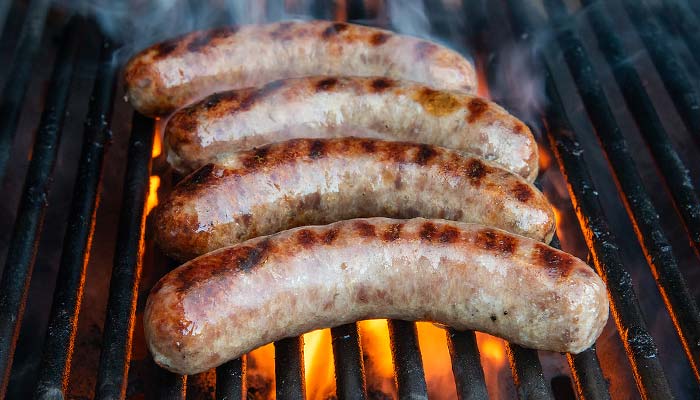 Homemade brats on the grill made at Rome Country Meats and Deli Full-Service Butcher Shop in Nekoosa, WI Homemade brats on the grill made at Rome Country Meats and Deli Full-Service Butcher Shop in Nekoosa, WI